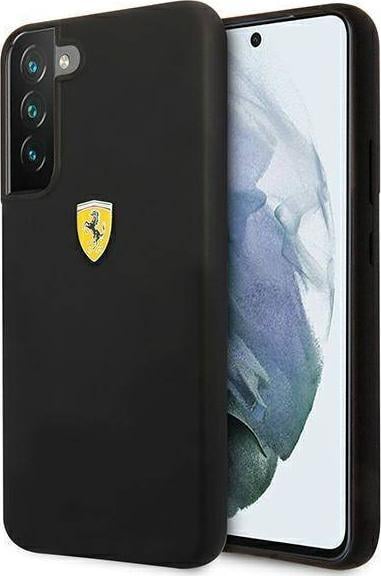 Mbështjellës telefoni Ferrari FESSIHCS22MBK On Track Silicone për Galaxy S22 Plus S906, silikon, i zi
