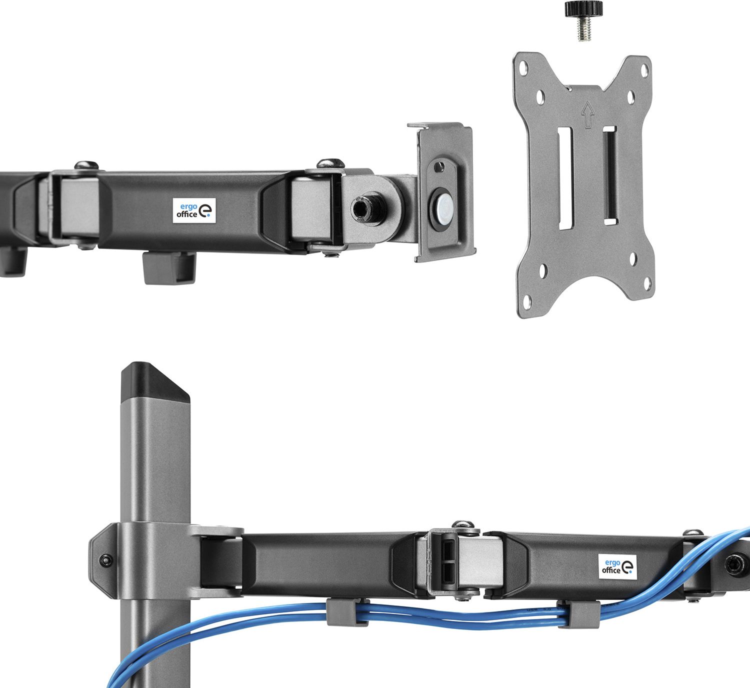 Mbajtëse tavoline për monitor Ergo Office ER-448, 17"-32", deri 9kg, e zezë