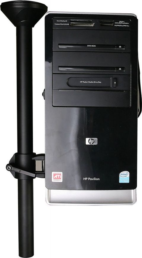 Mbajtëse nën tavolinë për kompjuter Techly ICA-CS 63, rregullim lartësie, rrotullim 360°, e zezë