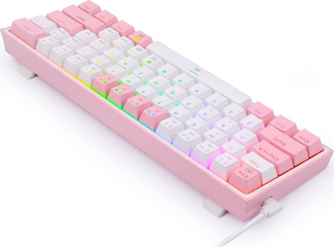 Механичка тастатура Redragon K617 Fizz, 61 тастер, RGB, розова