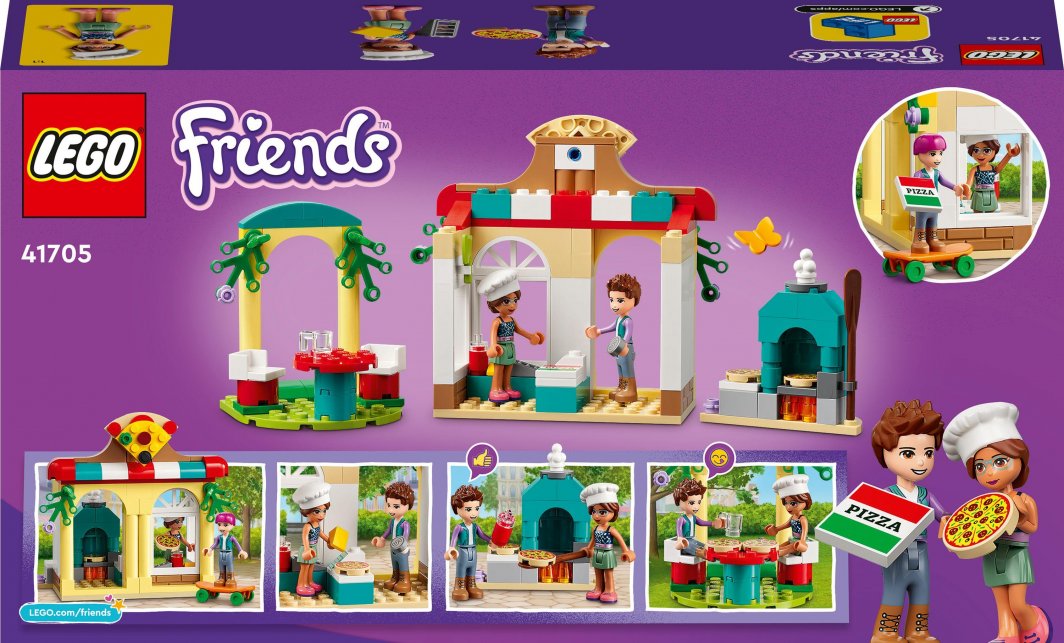Set lodër LEGO® Friends 41705 Pizzeria in the town of Heartlake, 144 pjesë