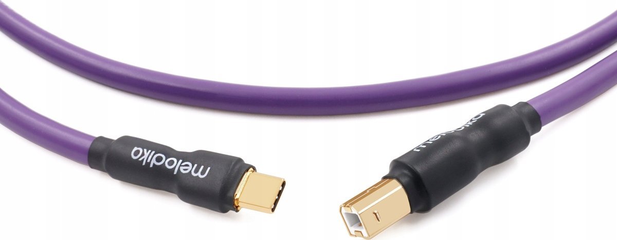 Kabllo audio Melodika MDUCB10, USB C në USB B, 1m, e purpurt