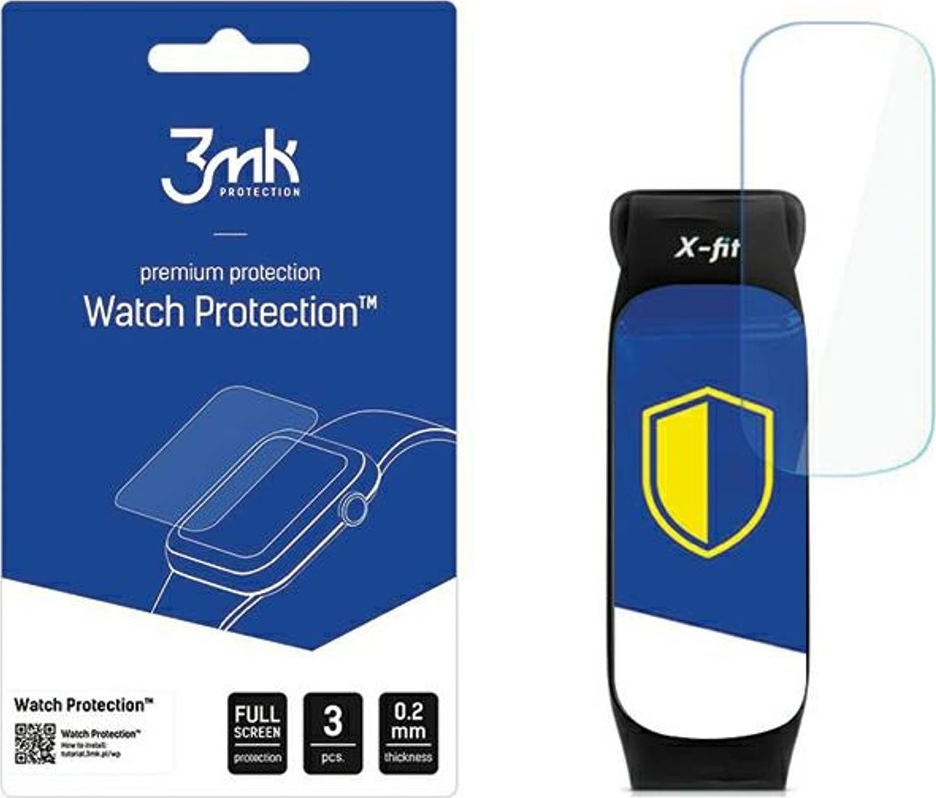 Film mbrojtës smartwatch 3MK ARC Watch, për Niceboy X Fit Plus Solar, set 3 copë, transparent