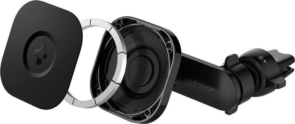 Mbajtës telefoni për makinë Spigen ITS12, magnetik MagSafe, për grilë ajri, i zi