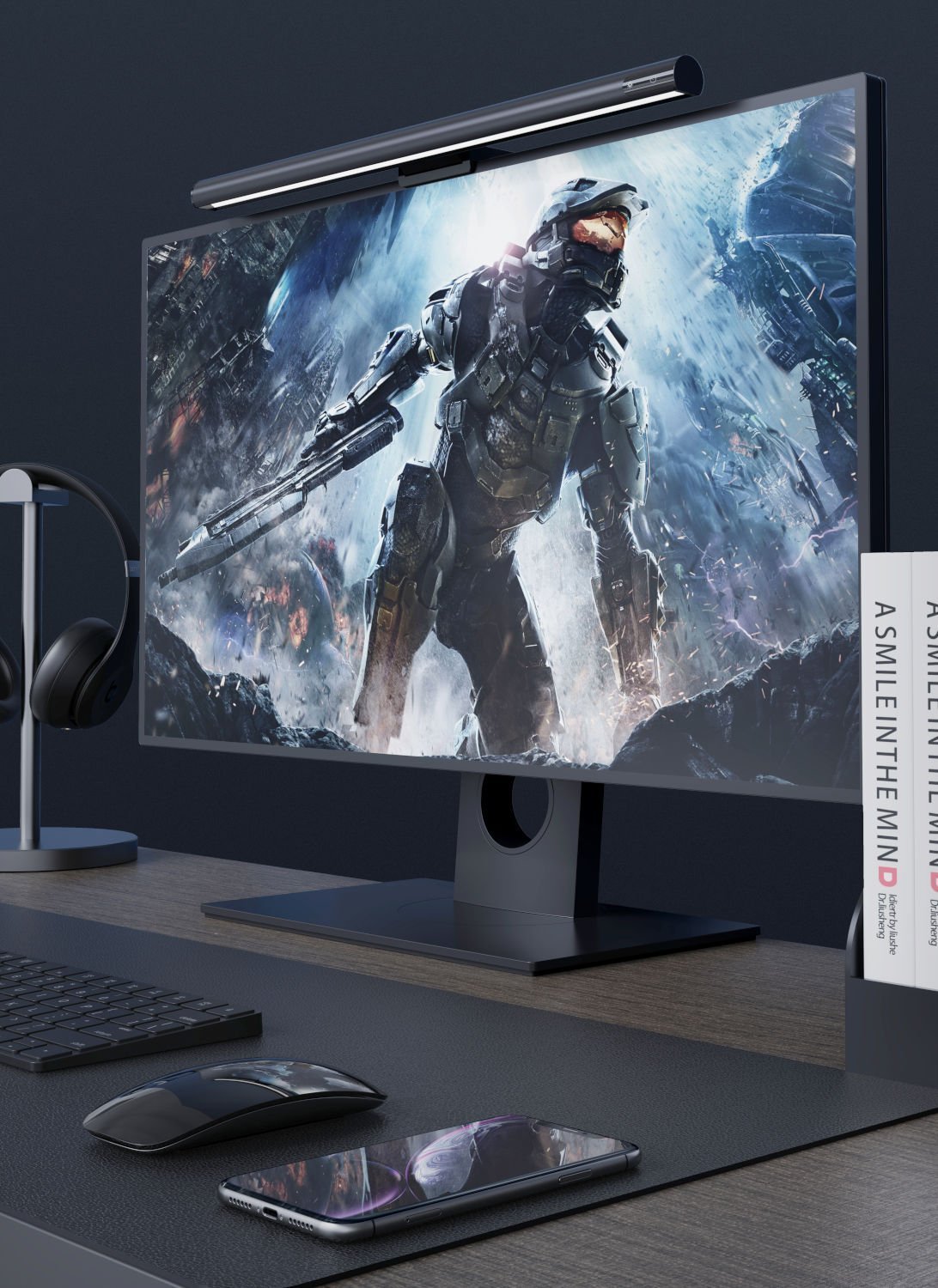 Llambë monitori Mozos D011, dritë e rregullueshme, USB C, e zezë