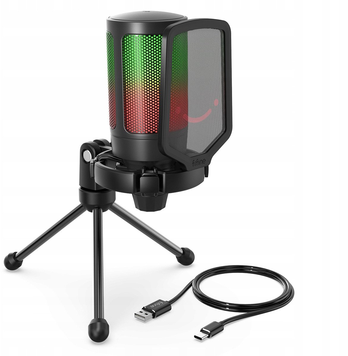 Mikrofon kondenzator Fifine A6V AmpliGame, USB, RGB, i zi