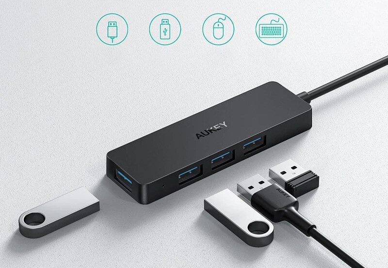 USB Hub USB-A Aukey CB-H39, 4 porte, 5Gbps, i zi
