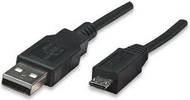 Kabllo Manhattan USB-A në microUSB, 0.5m, e zezë