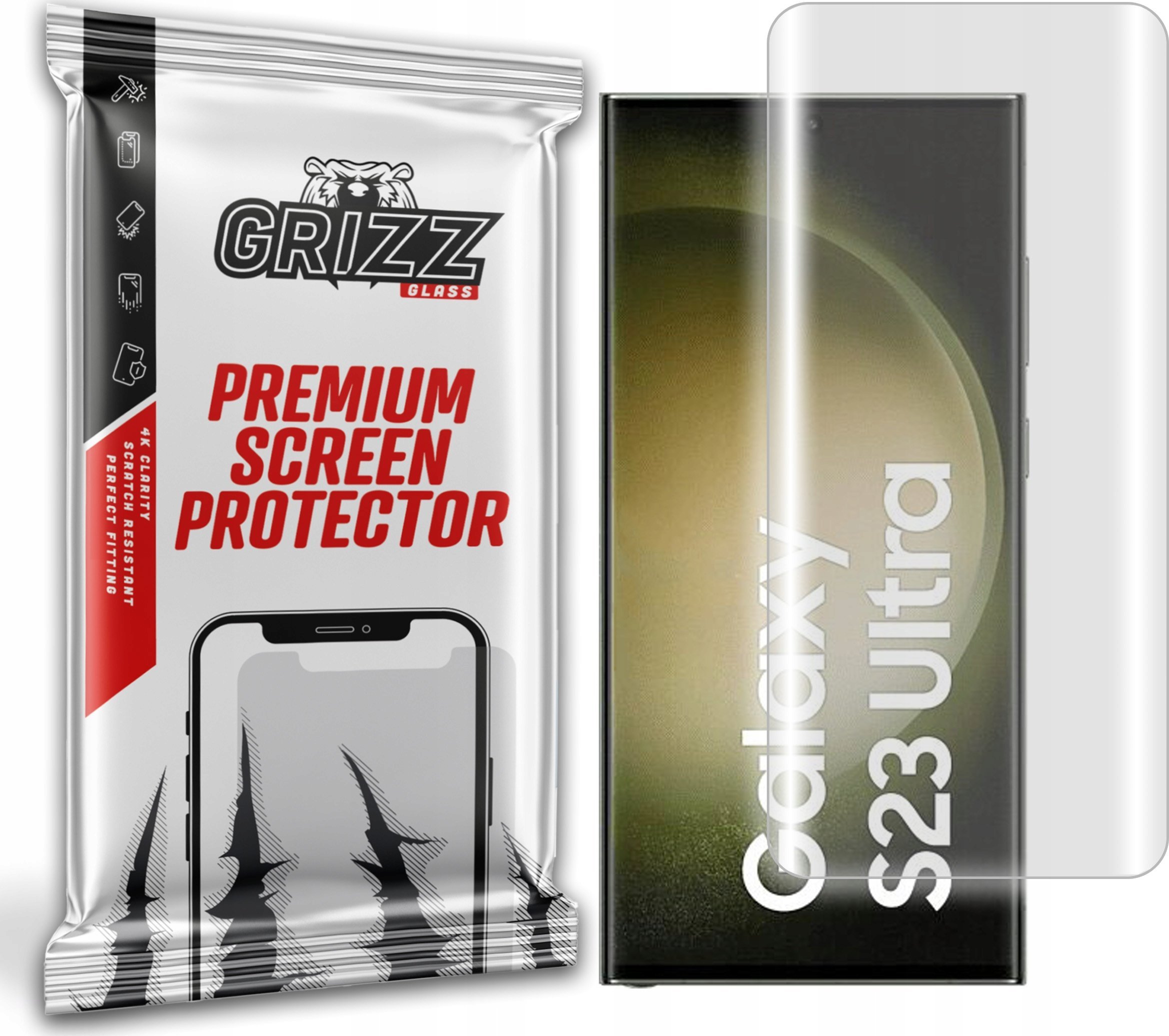 Mbrojtëse ekrani GrizzGlass Hydrogel Film, Samsung Galaxy S23 Ultra, transparente