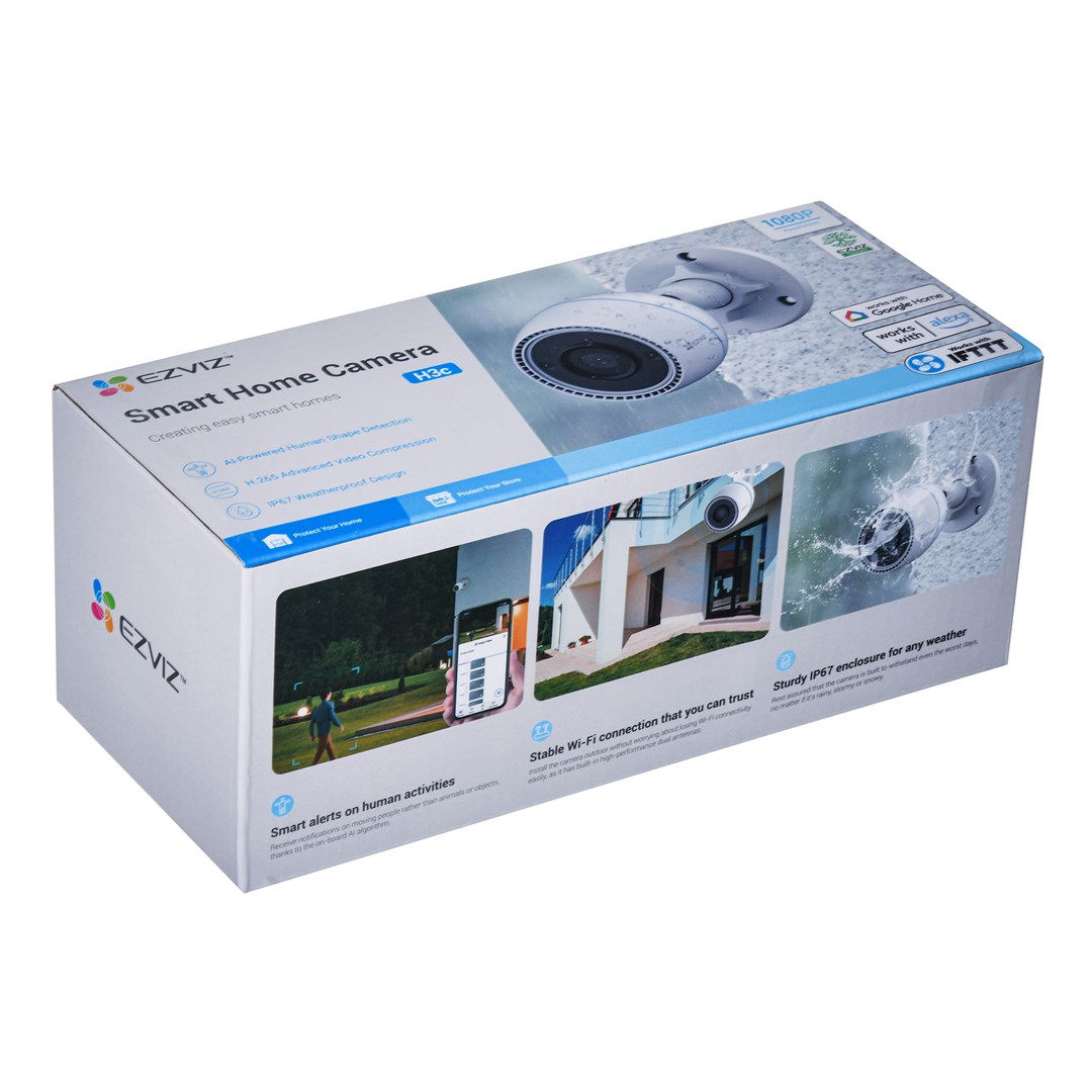 Камера за сигурност EZVIZ H3c, Wi-Fi, 1080p, бела