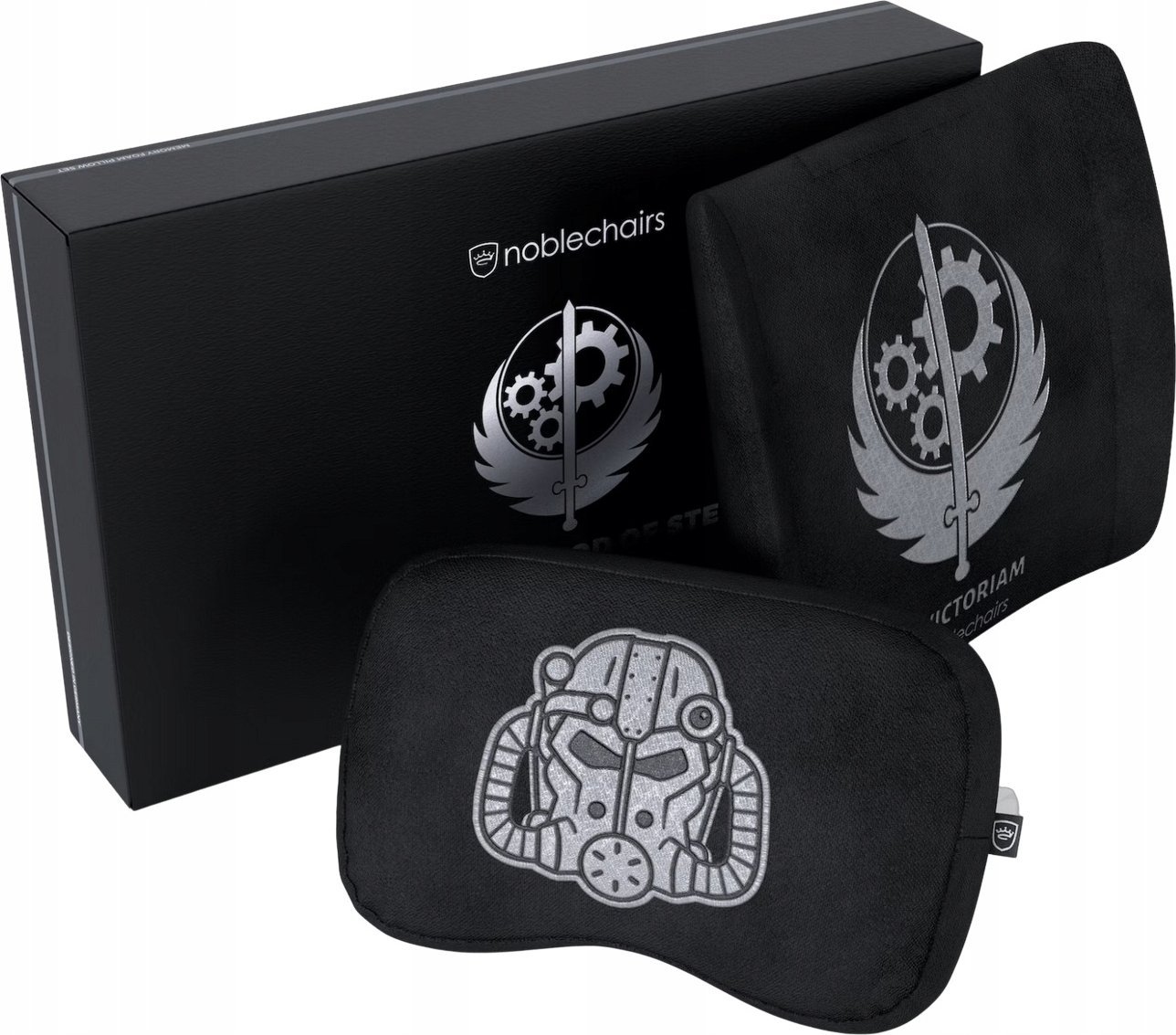 Set jastëkësh gaming noblechairs Brotherhood of Steel, Memory Foam, 2 copë, i zi