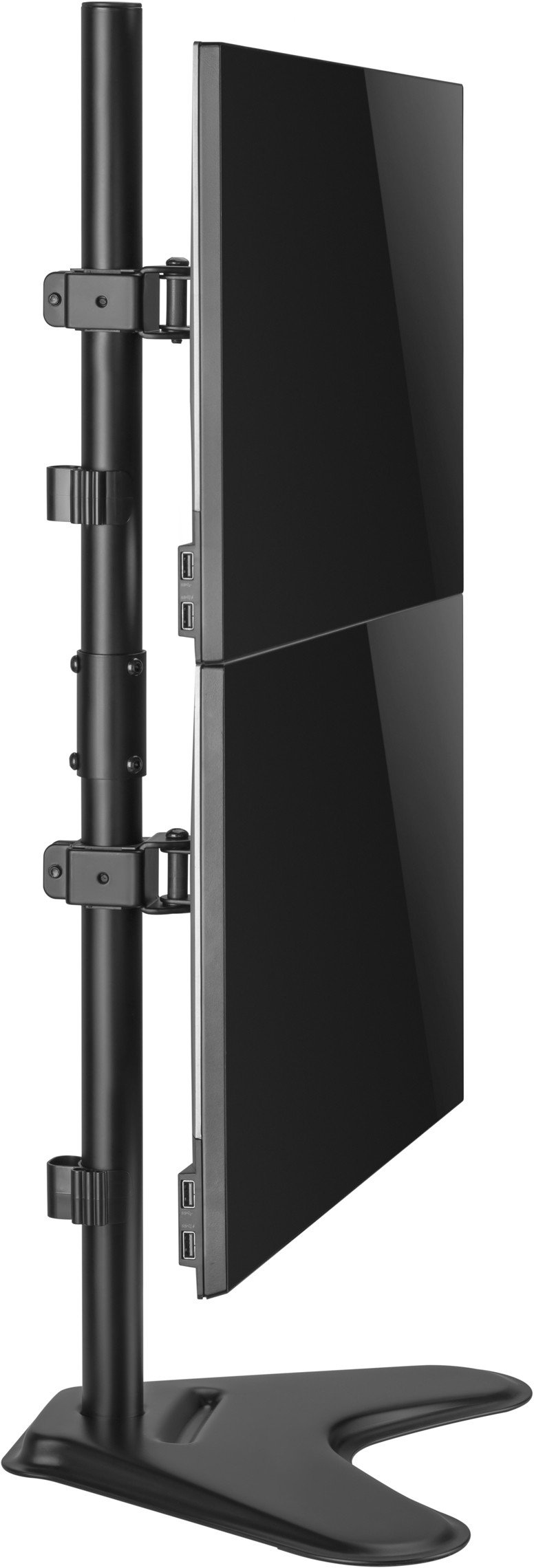 Stativ monitorësh Equip, për 2 monitorë 17"-32", montim vertikal, i zi