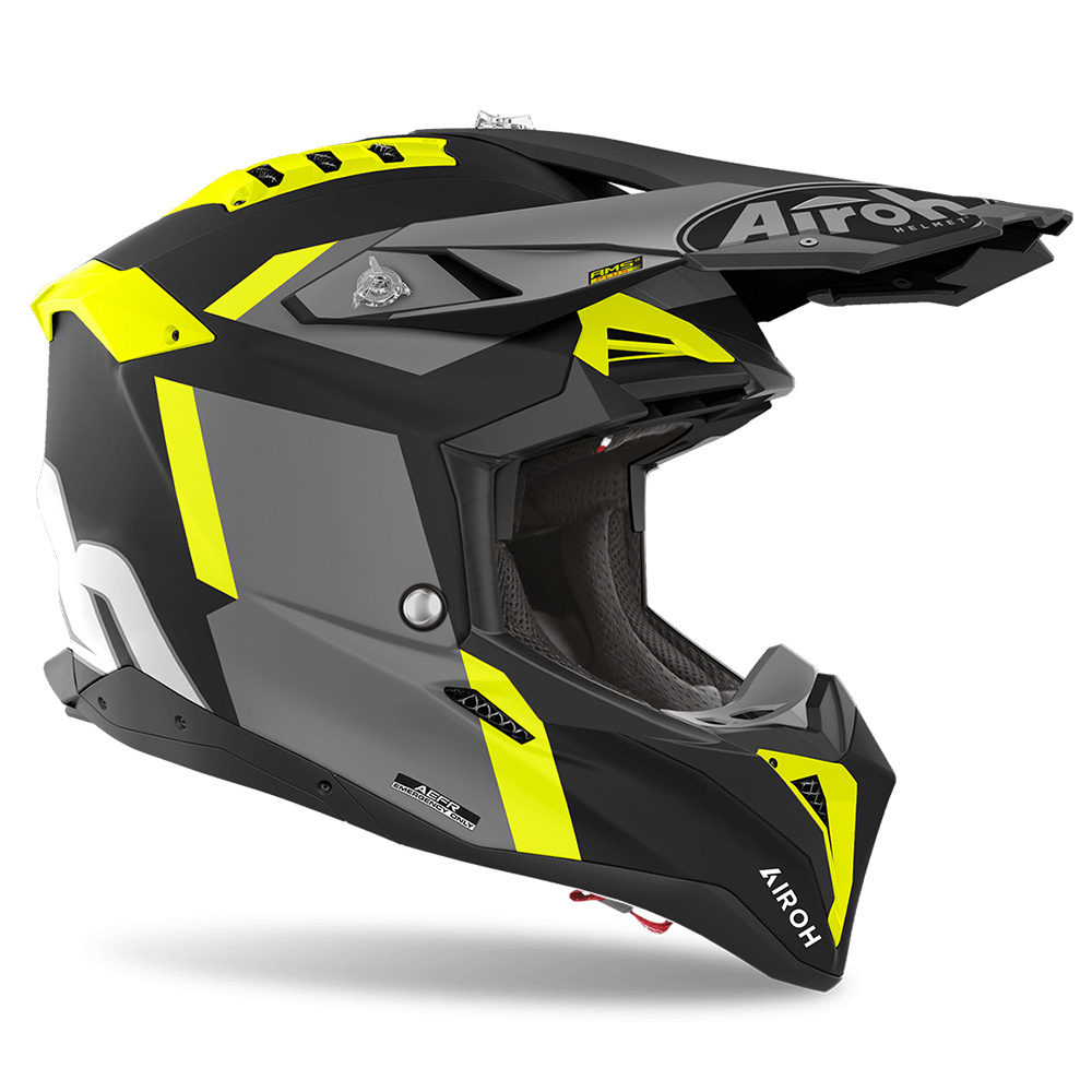 Helmetë motocross Airoh Aviator 3 Glory, për meshkuj, madhësia S, e verdhë