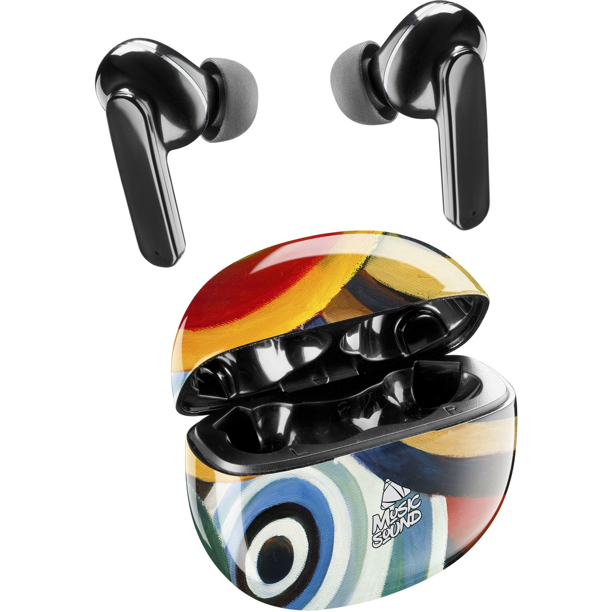 Dëgjuese Buds Cellularline Music Sound Fantasy BTMSTWSINEAR223, wireless, Mic, të zeza