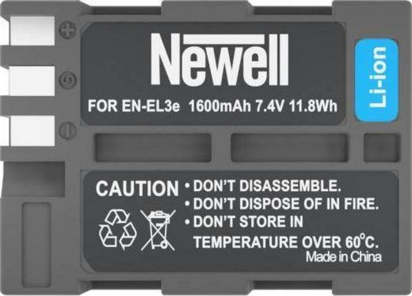 Bateri Newell EN-EL3 për Nikon D50, D70, D80, D90, D100, D200, D300, D300s, D700, e hirtë