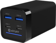 Karikues muri eSTUFF 65W GaN, 4 porta PD, 2x USB C 2x USB A, i bardhë