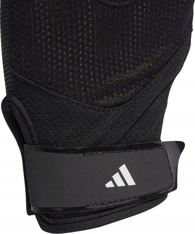 Doreza trajnimi Adidas Training Glove II5598, rrjetë frymëshmërije, mbyllje Velcro, e zezë