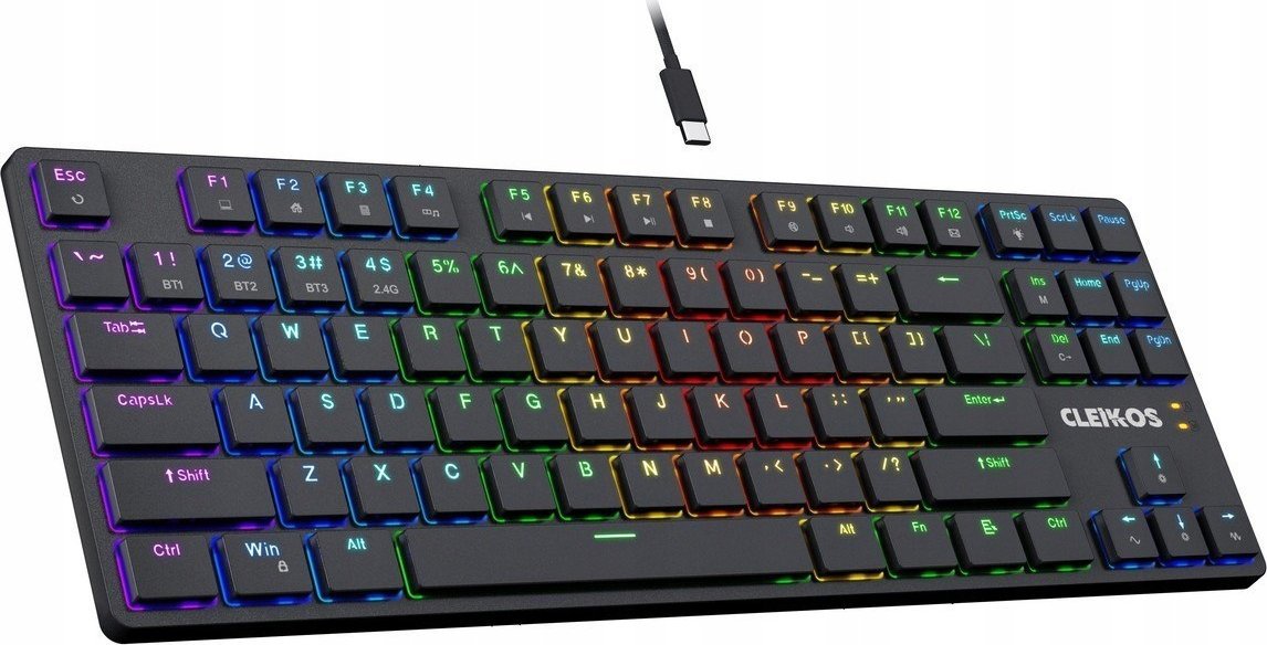 Tastierë mekanike Defender Cleikos GK-135, RGB, pa tela, e zezë