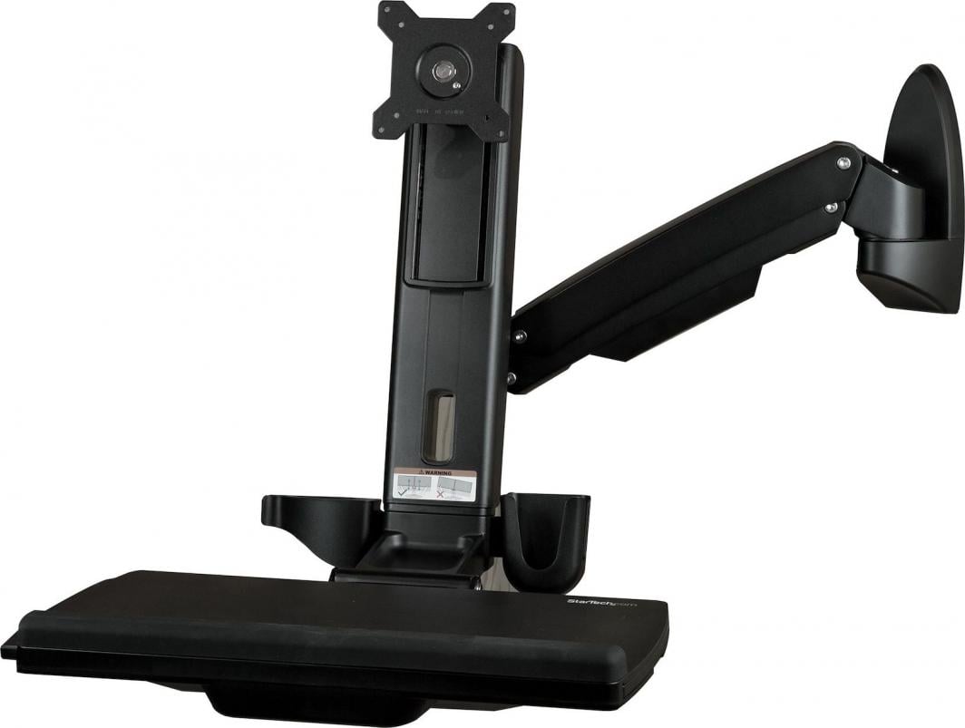 Tavolinë pune murale StarTech.com Wall Mount Workstation, krah artikulues monitori 34", tabaka tastiere dhe mausi, e zezë
