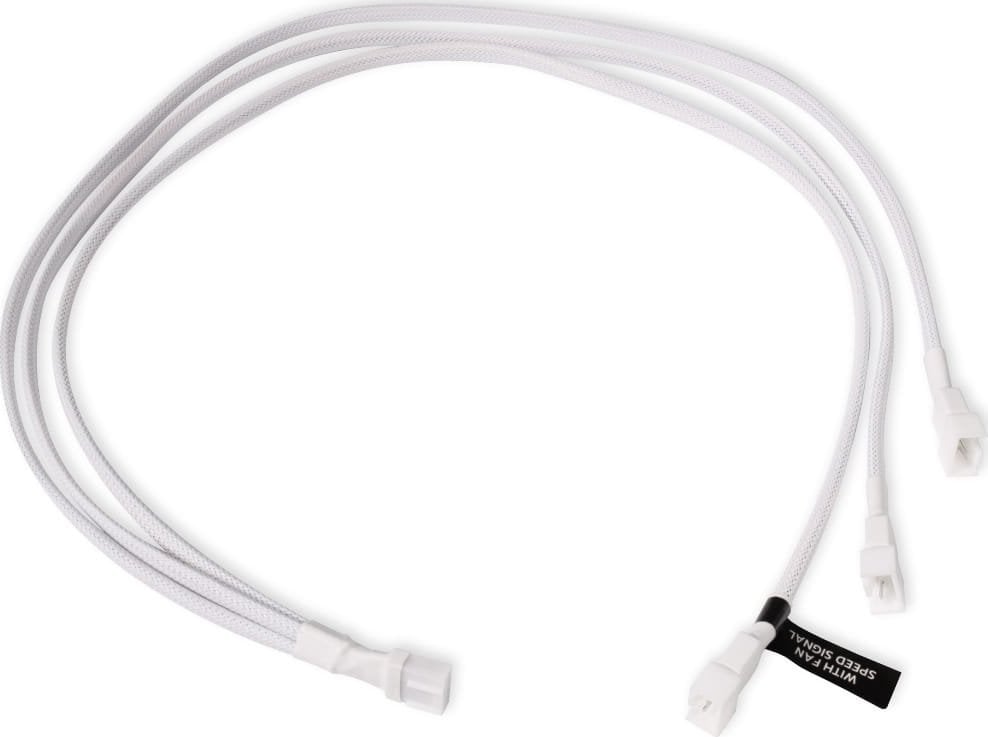 Kabllo Y Alphacool 18727, 4-Pin në 3x 4-Pin PWM, 60cm, e bardhë