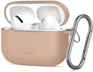 Kuti mbrojtëse Tech-Protect Silicone Hook për Apple AirPods Pro 3, silikon, me karabinë, Caffe Latte