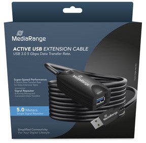 Kabllo zgjatuese USB MediaRange Active, USB 3.2 Gen 1, 5 m, e zezë