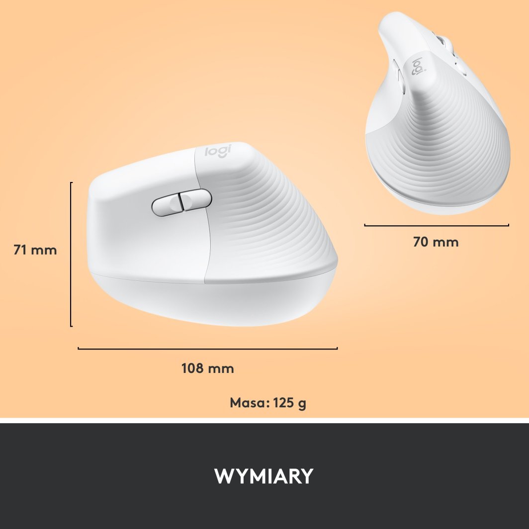 Maus wireless Logitech Lift Off-White, i bardhë