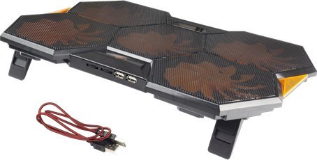 Bazë ftohëse për laptop Deltaco GAM-072, 5 ventilatorë, USB, e zezë