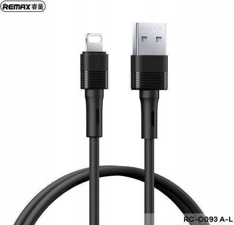 Kабел USB во Lightning Remax Leya RC-C093, 1m, 2.4A, црн