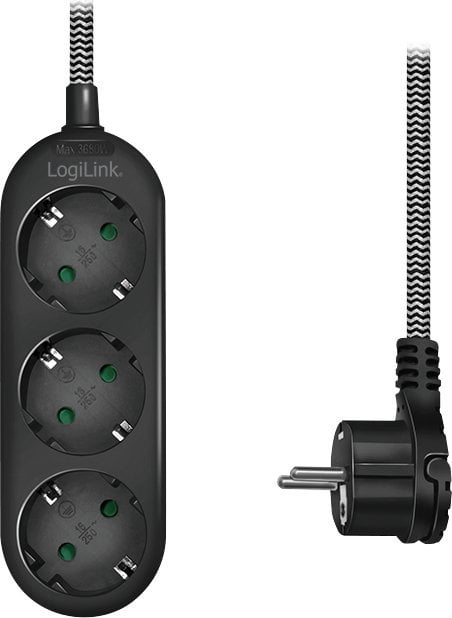 Разводник LogiLink LPS261, 3 излези, кабел 1.5 m, бел