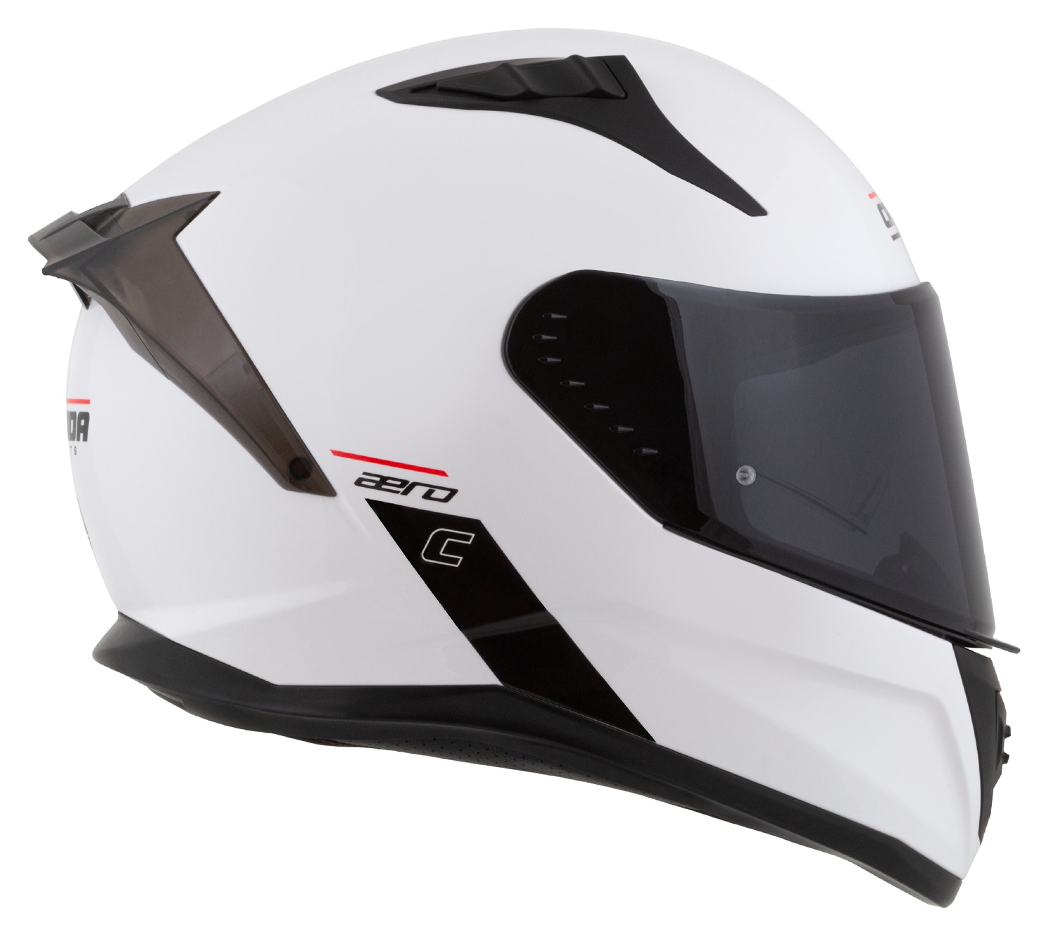 Kaskë moto Cassida Aero Solid 2026, integrale, e bardhë e zezë