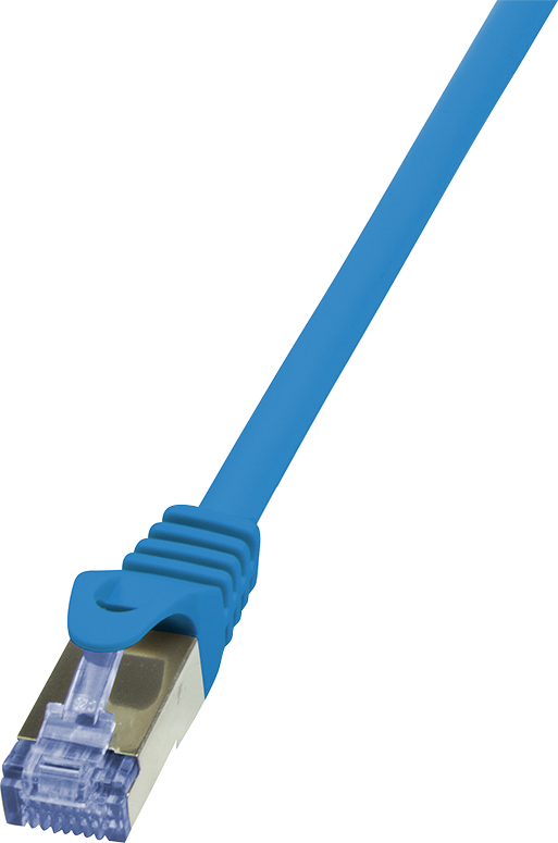Kabllo patchcord LogiLink Cat.6A, S/FTP, 0.25m, e kaltër