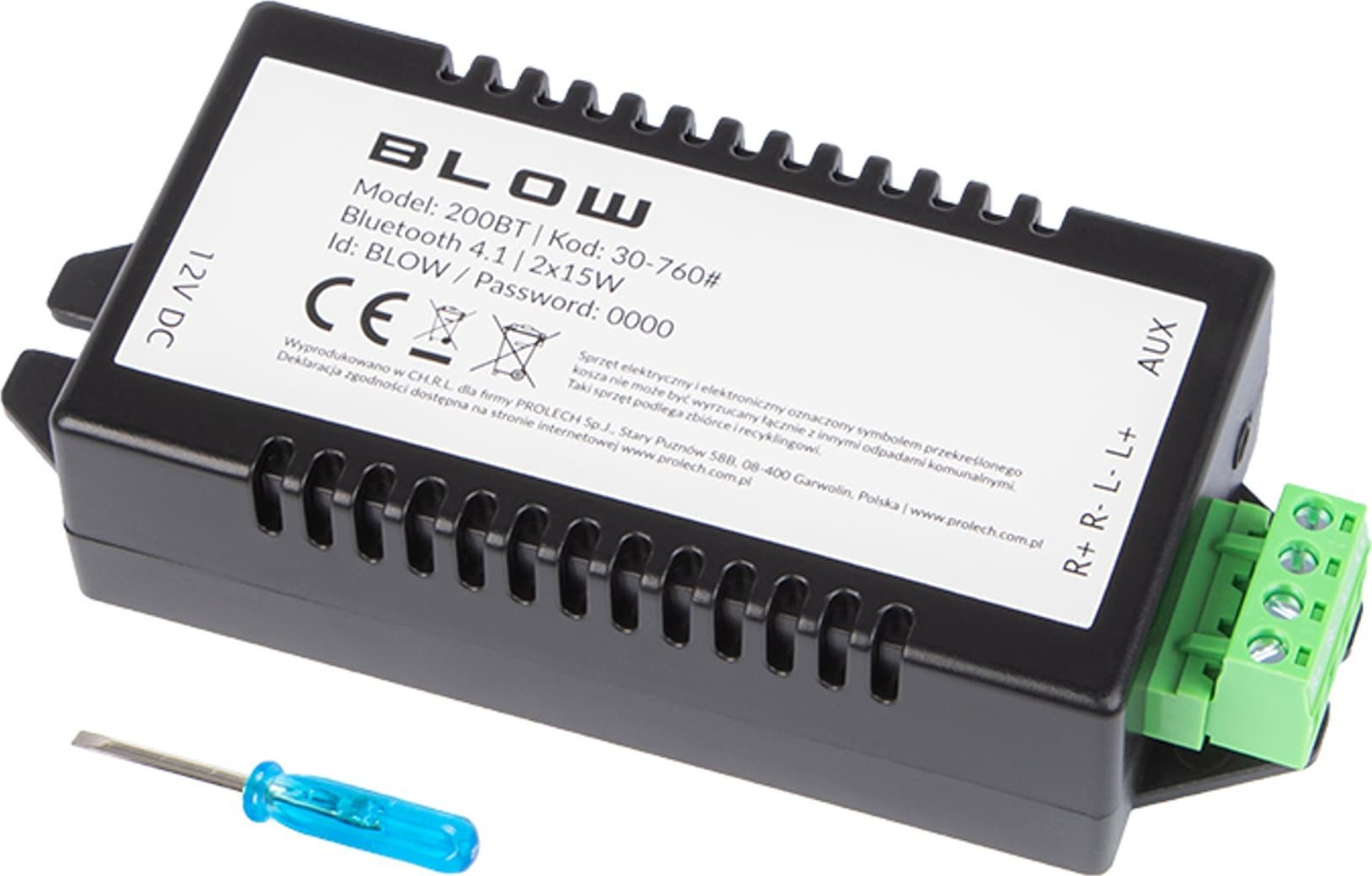 Блутут аудио појачувач Blow, 2x15W, Bluetooth 4.1, црн