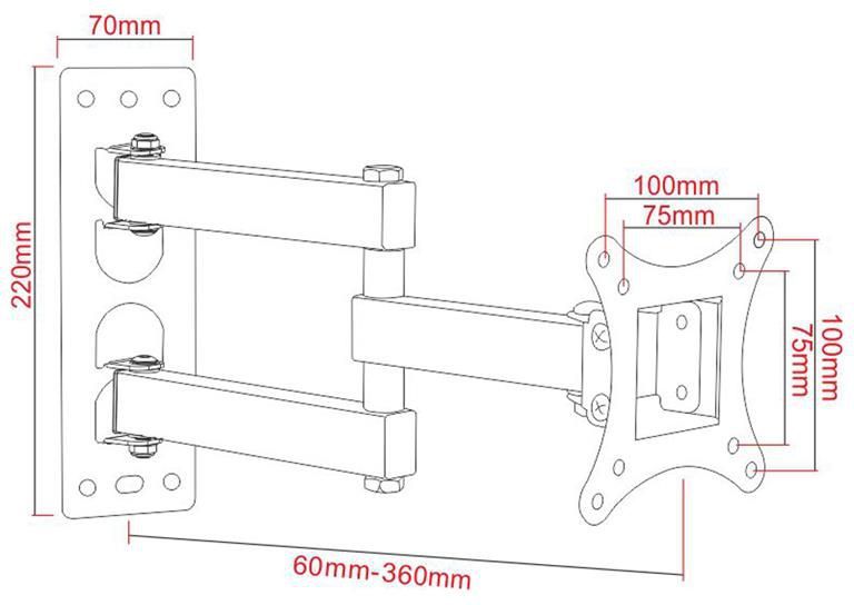 Mbajtëse për televizor Art LCD/LED, metal, e zezë (RAMART AR-57A)