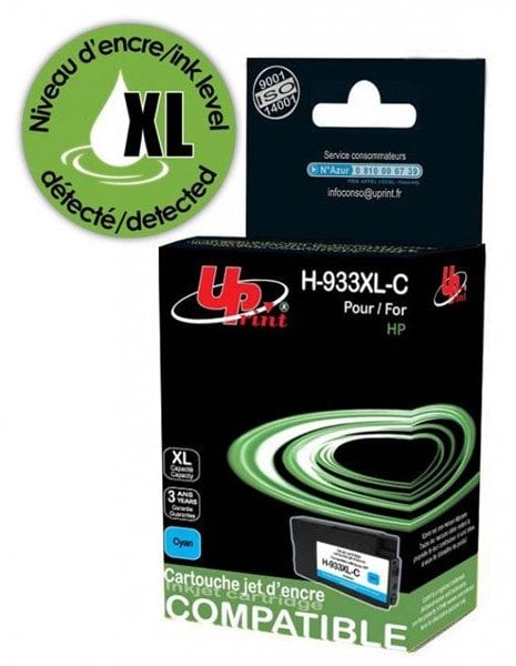 Кертриџ со боја Uprint HJ933XLCUP, цијан, компатибилен со HP