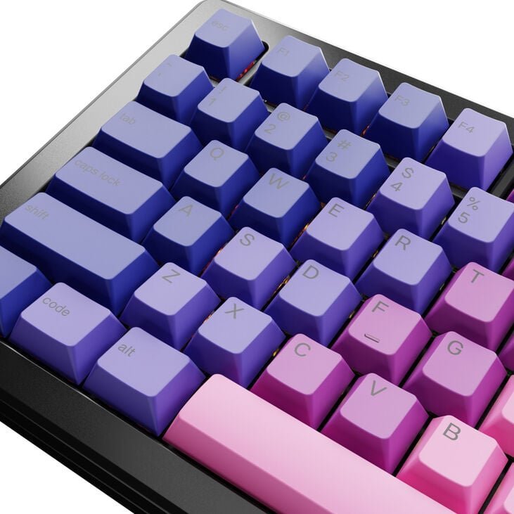 Set keycaps Glorious GPBT Gradient Nebula V2, 131 taste, PBT, shumëngjyrësh