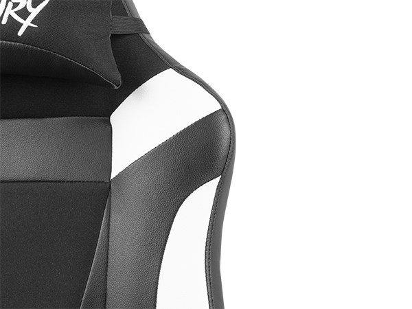 Karrige lojërash Fury Avenger M+, 150 kg, e zezë/e bardhë