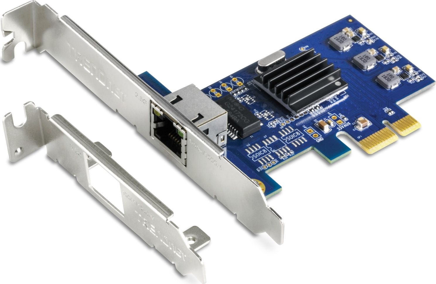 Adaptues rrjeti TRENDnet 2.5GBASE T PCIe, 2.5Gbps, me kllapa standarde dhe low profile
