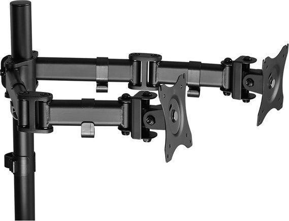 Kllapë tavoline Ultradesk UD-SKEL-DB, për 2 monitorë 17"-30", VESA 75x75 100x100, e zezë