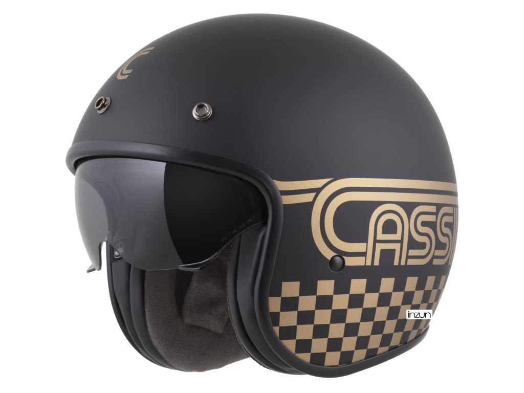 Helmë moto CASSIDA Oxygen 2.0 Rondo, e hapur, diellzë e integruar, e zezë matt ari