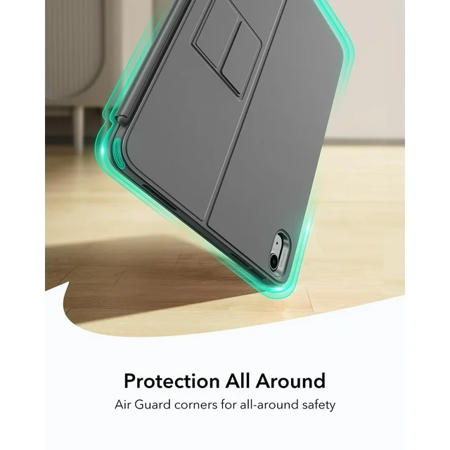 Mbrojtëse me tastierë ESR Flex për iPad (10th gen)/ iPad (A16), e hirtë errët