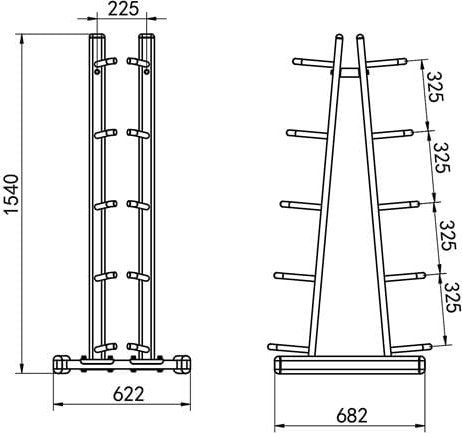 Stendë për topa medicinal HMS STR41, metal, e zezë