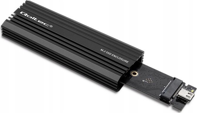 Kuti e jashtme Qoltec NV2270, për SSD M.2 SATA NVMe, USB C, deri 2TB, gri