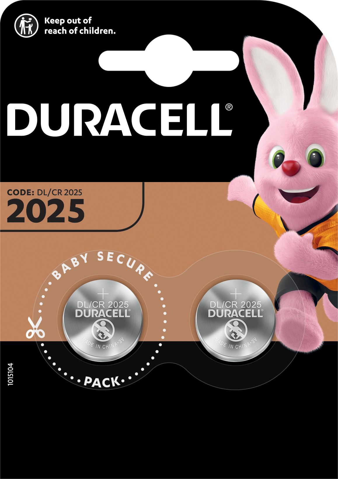 Bateri Duracell CR2025, 150mAh, 3V, 2 copë