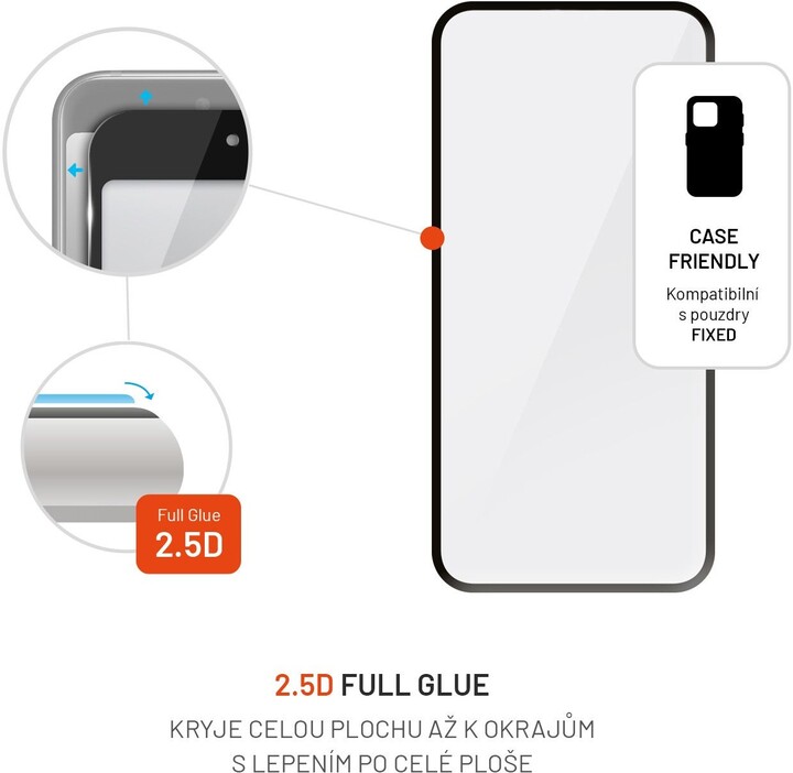 Заштитно стакло FIXED Armor за Apple iPhone 14/13/13 Pro, со апликатор, црно
