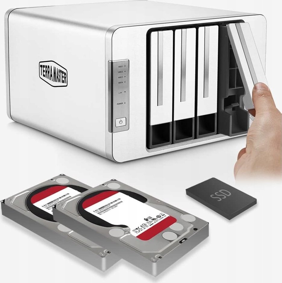 NAS TERRAMASTER F6-424, 6 slote, Quad Core, 8GB DDR5, pa disqe