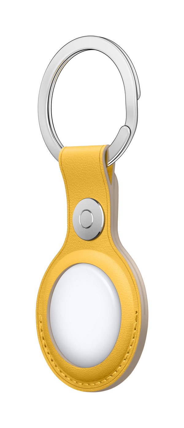 Apple AirTag Leather Key Ring, Meyer Lemon (Seasonal Summer2021)