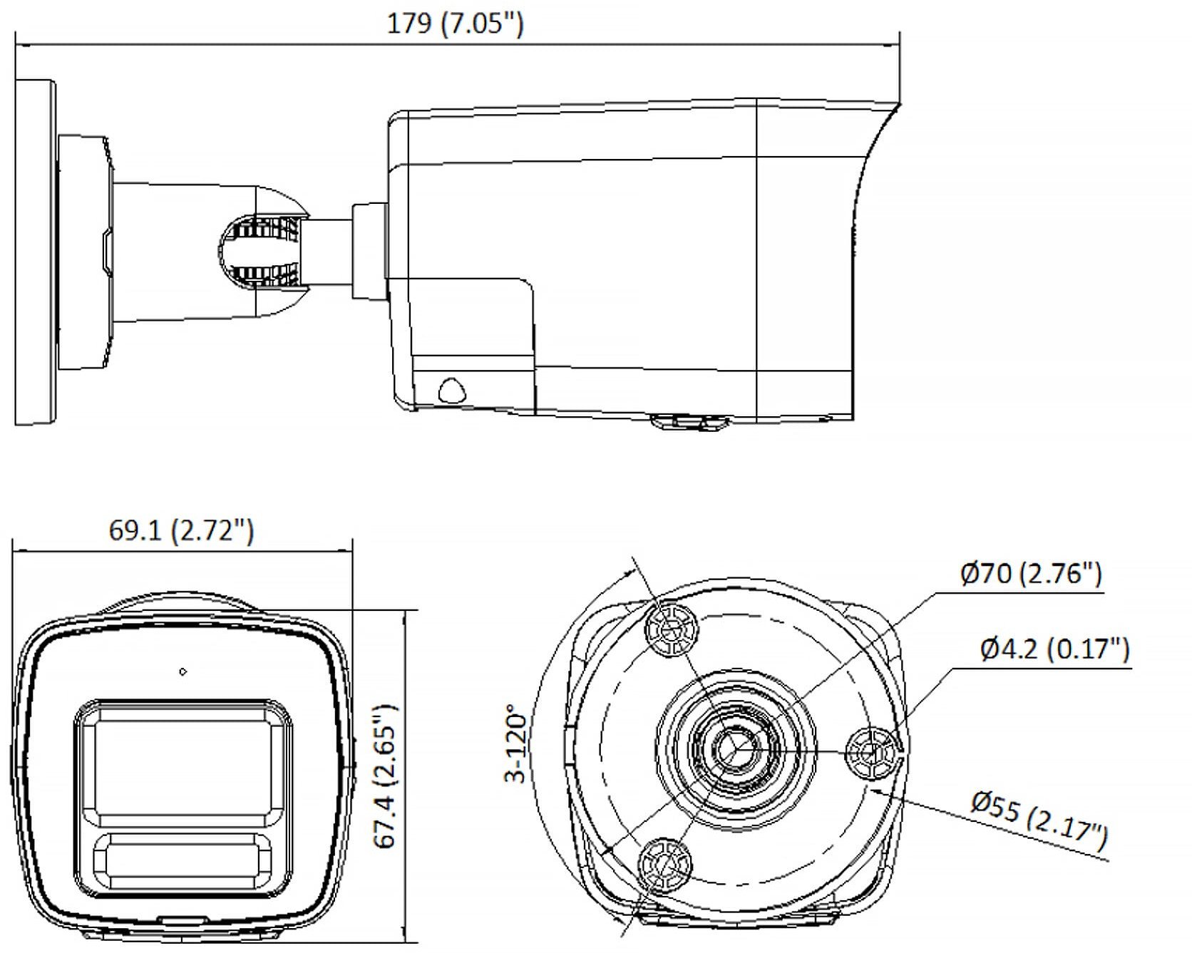 Kamerë IP Hikvision DS-2CD1063G2-LIUF/SL, 6 Mpx, lente 2.8 mm, e bardhë