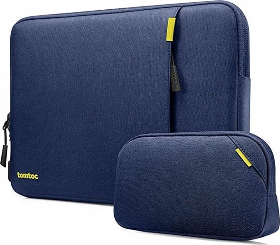 Set mbrojtës për laptop Tomtoc, 14", me etui aksesorësh, blu navy