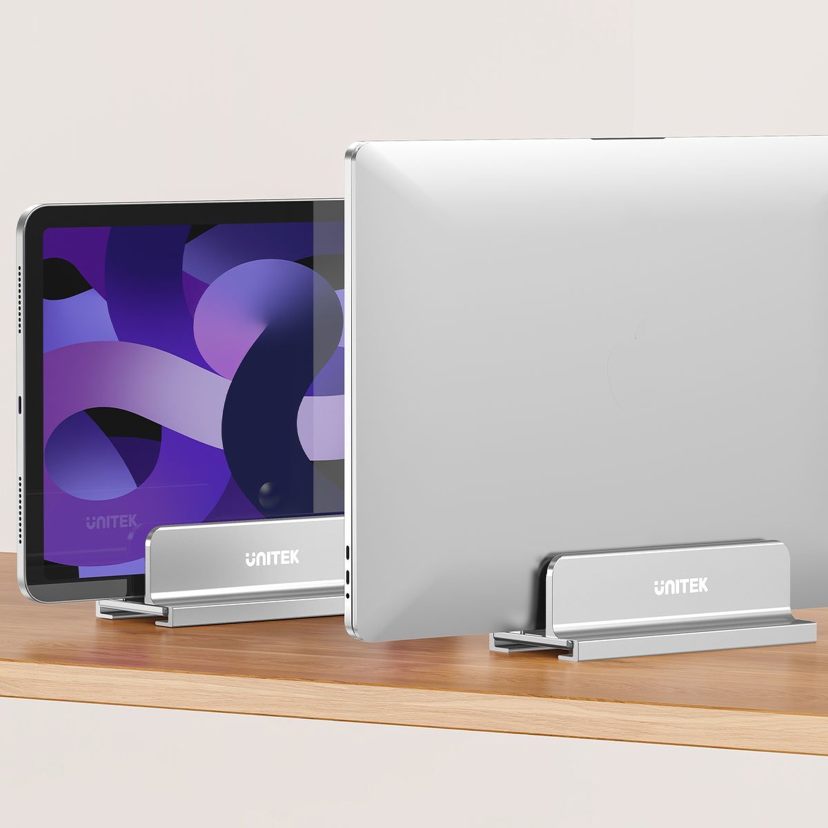 Stativ vertikal për laptop Unitek OT172GY, alumin, gri